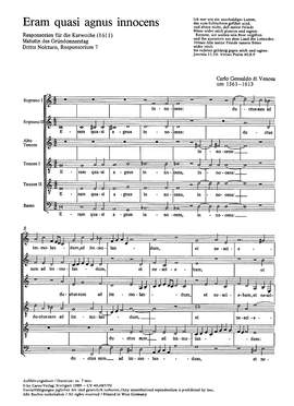 Gesualdo di Venosa: Eram quasi agnus innocens