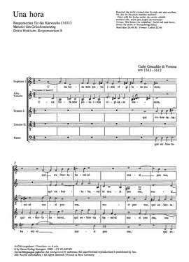 Gesualdo di Venosa: Una hora (dorisch)