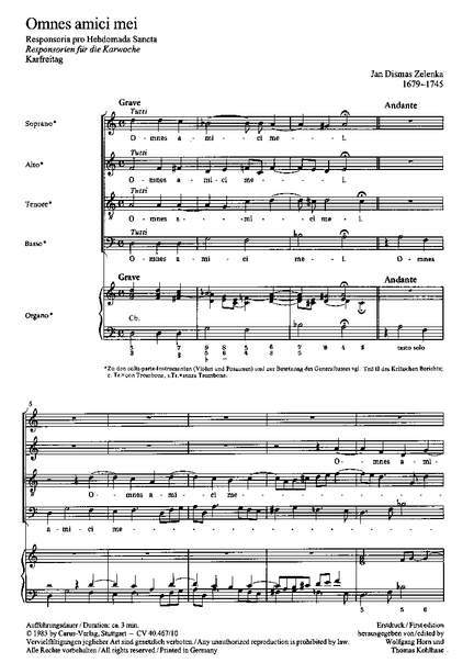 Zelenka: Omnes amici mei (ZWV 55 no. 10; aMoll)