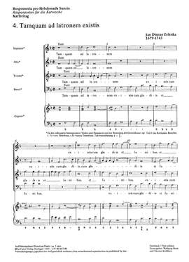 Zelenka: Tamquam ad latronem existis (ZWV 55 no. 13; FDur)