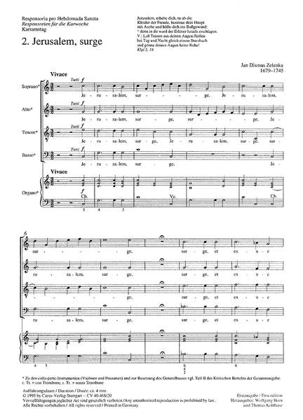 Zelenka: Jerusalem, surge (ZWV 55 no. 20; CDur)