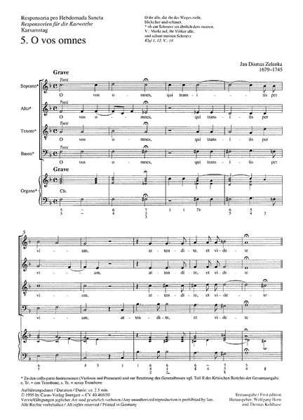 Zelenka: O vos omnes (ZWV 55 no. 23; FDur)