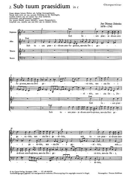 Zelenka: Sub tuum praesidium (II) (ZWV 157 no. 2; cMoll)