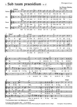 Zelenka: Sub tuum praesidium (III) (ZWV 157 no. 3; dMoll)