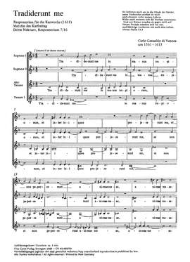 Gesualdo di Venosa: Tradiderunt me (dorisch)