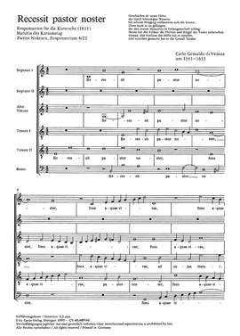Gesualdo di Venosa: Recessit pastor noster (phrygisch)