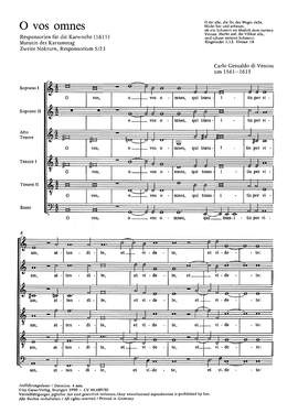 Gesualdo di Venosa: O vos omnes