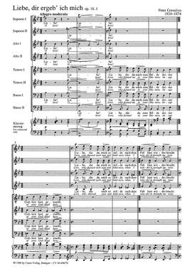 Cornelius: Liebe, dir ergeb' ich mich (Op.18, no. 1; BDur)