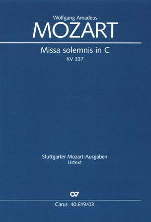 Mozart: Missa solemnis in C (KV 337; C-Dur)