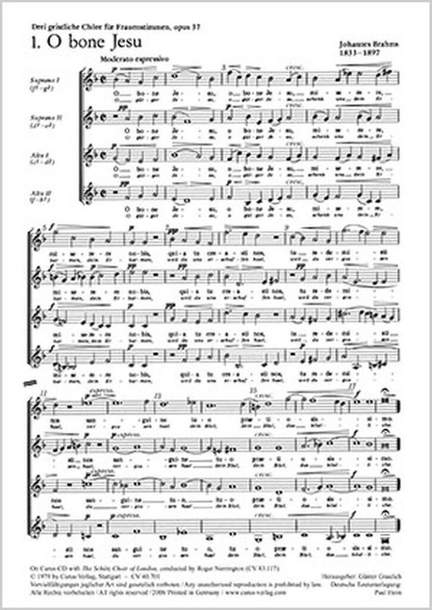 Brahms: Drei geistliche Chöre