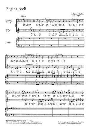 Brahms: Regina coeli (Erfreue dich, Himmelsfürstin) (Op.37 no. 3; F-Dur)