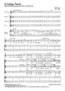 Liszt: O heilige Nacht (S 49; FDur)