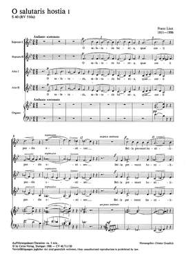 Liszt: O salutaris hostia (S 40; BDur)