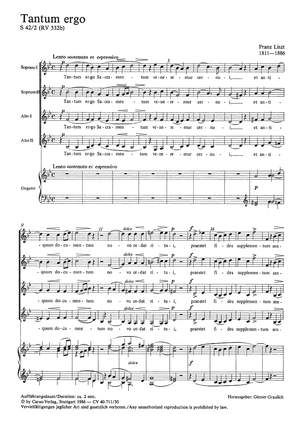 Liszt: Tantum ergo (S 42 no. 2; B-Dur)