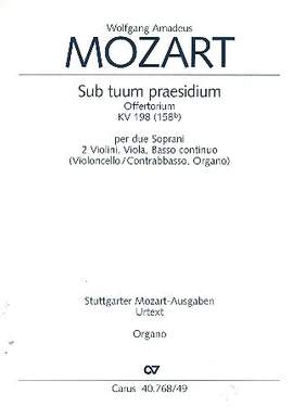 Mozart: Sub tuum praesidium (KV 198 (158b); FDur)
