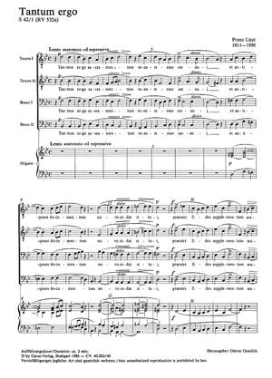 Liszt: Tantum ergo (S 42 no. 2; B-Dur)
