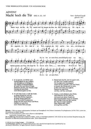 Steiff: Vier Weihnachtschoräle für Männerchor