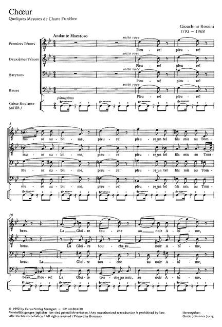 Rossini: Choeur (gMoll)