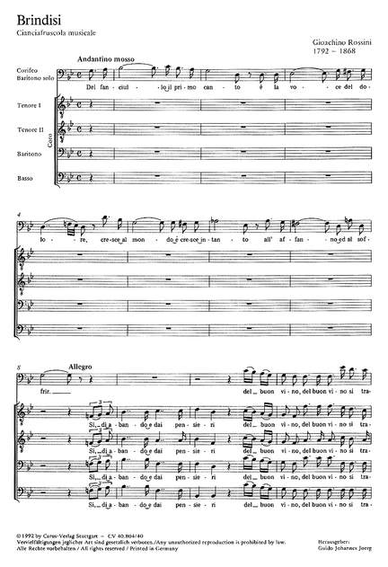 Rossini: Brindisi (BDur)