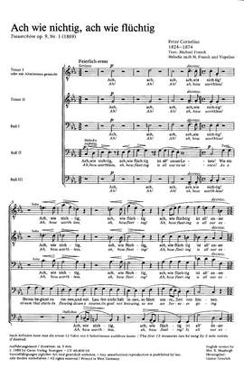 Cornelius: Ach wie nichtig, ach wie flüchtig (Op.9 no. 1; cMoll)