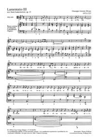 Silvani: Lamentatio III (Op.13)
