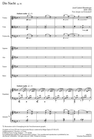 Rheinberger: Die Nacht (Op.56; Des-Dur)