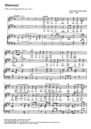 Rheinberger: Memorare (Op.118 no. 2; A-Dur)