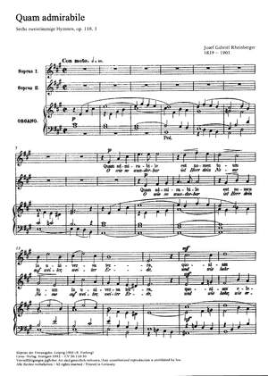 Rheinberger: Quam admirabile (Op.118 no. 3; A-Dur)