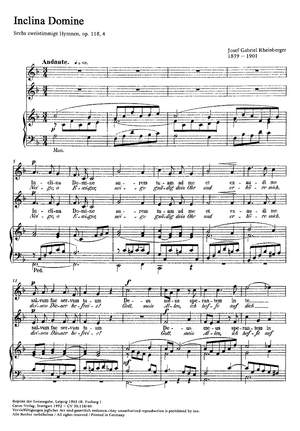 Rheinberger: Inclina Domine (Neige, o Ewiger) (Op.118 no. 4; F-Dur)