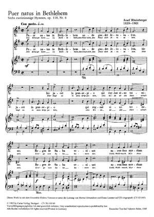 Rheinberger: Puer natus in Bethlehem (Ein Kind geborn zu Bethlehem) (Op.118 no. 6; e-Moll)