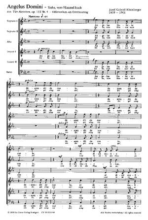 Rheinberger: Angelus Domini (Siehe, vom Himmel hoch) (Op.133 no. 4; Es-Dur)