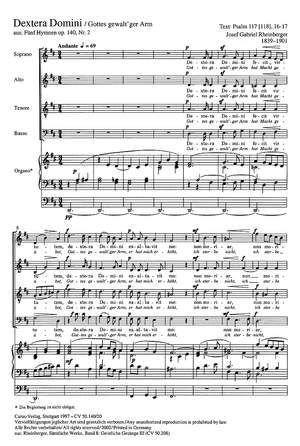 Rheinberger: Dextera Domini (Gottes gewalt'ger Arm) (Op.140 no. 2; D-Dur)
