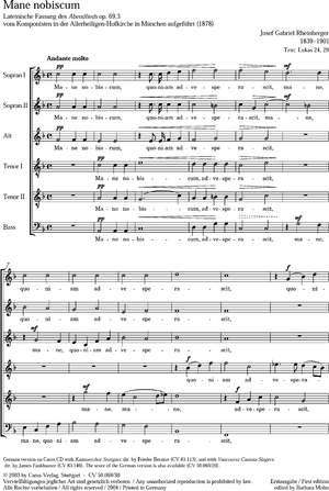 Rheinberger: Mane nobiscum (Op.69 no. 3; F-Dur)