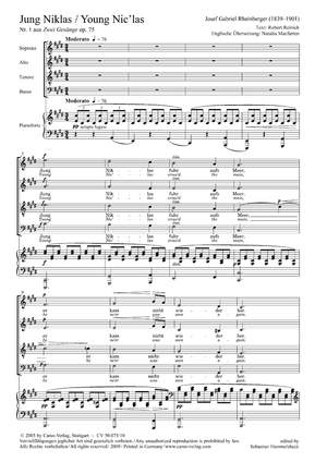 Rheinberger: Jung Niklas (Op.75no. 1; E-Dur)