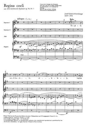 Rheinberger: Regina coeli (Op.96 no. 1; G-Dur)