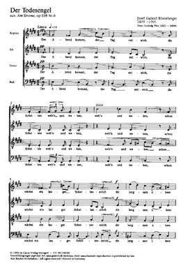 Rheinberger: Der Todesengel (Op.108 no. 6; EDur)