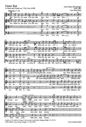 Rheinberger: Guter Rat (Op.170 no. 6; F-Dur)