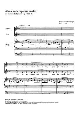 Rheinberger: Alma redemptoris mater (Op.171 no. 2a; FDur)