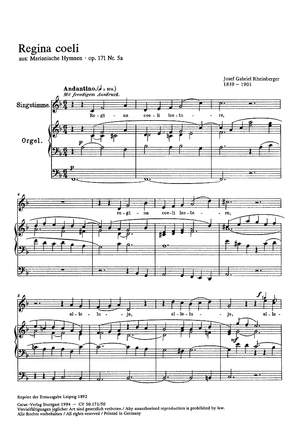 Rheinberger: Regina coeli (Op.171 no. 5a; F-Dur)