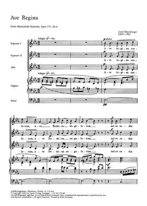 Rheinberger: Ave Regina (Op.171 no. 6; Es-Dur)