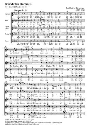 Rheinberger: Benedictus Dominus (Hochgebenedeit der Herr) (Op.163 no. 1; g-Moll)