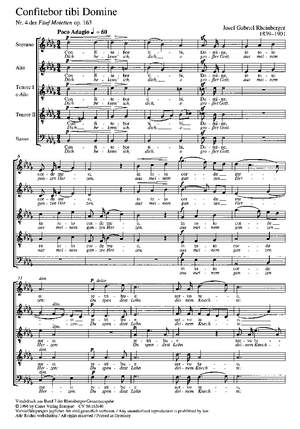 Rheinberger: Confitebor tibi Domine (Dich bekenn' ich) (Op.163 no. 4; b-Moll)
