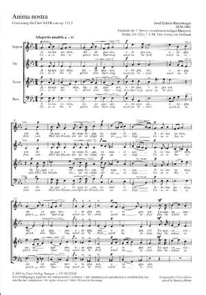 Rheinberger: Anima nostra (Op.133 no. 1; Es-Dur)