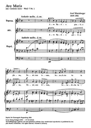 Rheinberger: Ave Maria in B (WoO 7 no. 1; B-Dur)