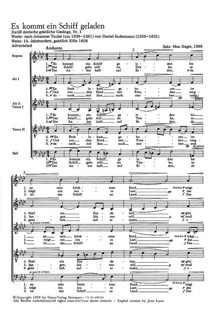 Reger: Weihnachtslieder