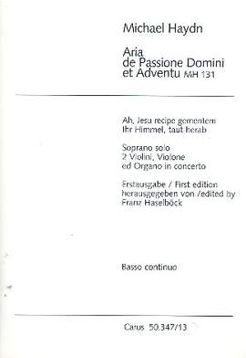 Haydn: Aria de Passione Domine et Adventu ( Ihr Himmel taut herab) (MH 131; BDur)
