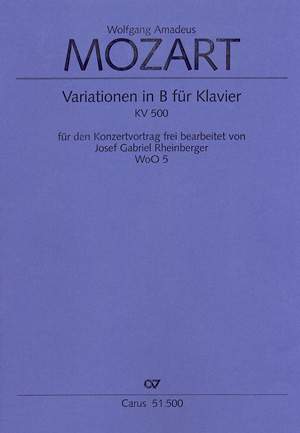 Mozart: Thema mit Variationen in B (KV 500; BDur)