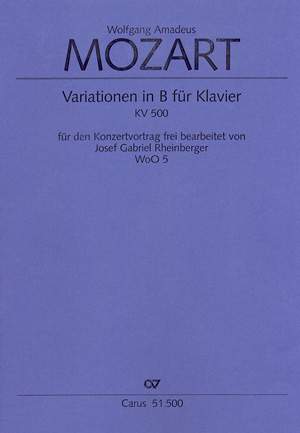 Mozart: Thema mit Variationen in B (KV 500; B-Dur)