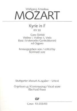 Mozart: Kyrie in F (KV 33; FDur)