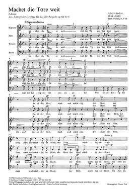 Becker: Machet die Tore weit (Op.46 no. 5; BDur)